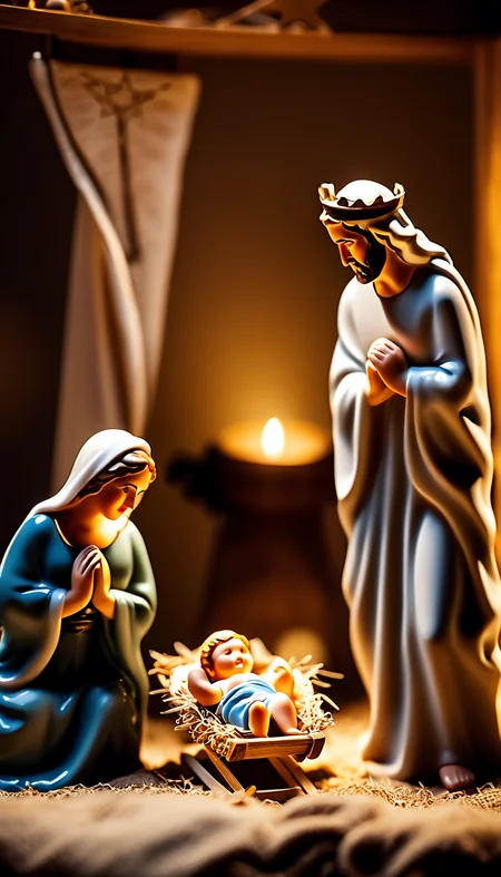 cinematic film still Nativity Scene, scenery, detailed background, masterpiece, best quality, high quality, absurdres <lora:nativity_scene_xl_v1:1> . shallow depth of field, vignette, highly detailed, high budget Hollywood movie, bokeh, cinemascope, moody, epic, gorgeous, film grain, grainy