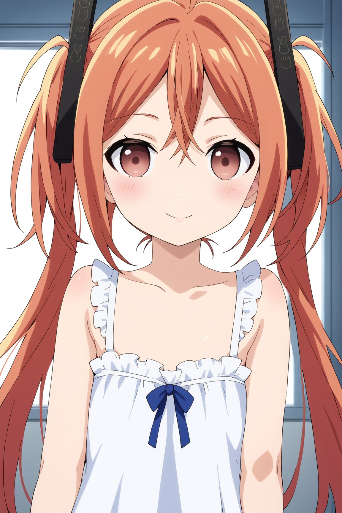 score_9, score_8_up, score_7_up, source anime, prefect lighting, very aesthetic, BREAK, anime screencap, anime coloring,
<lora:aihara_enju_v1-pony6:0.9>, 1girl, aihara enju, black bullet, orange hair, long hair, flat chest, enjuout,
BREAK, looking at viewer, light smile, blush, portrait, white nightgown, 
BREAK,