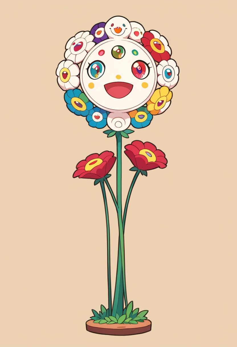 score_9, score_8_up, score_7_up, 
(solo:1.3), 1other, alien creature, monster, flat color, no lineart, simple background, no humans, happy, smile, joy, heterochromia, flower, multicolored eyes, looking at viewer, full body, multiple eyes, magic, kyubey,