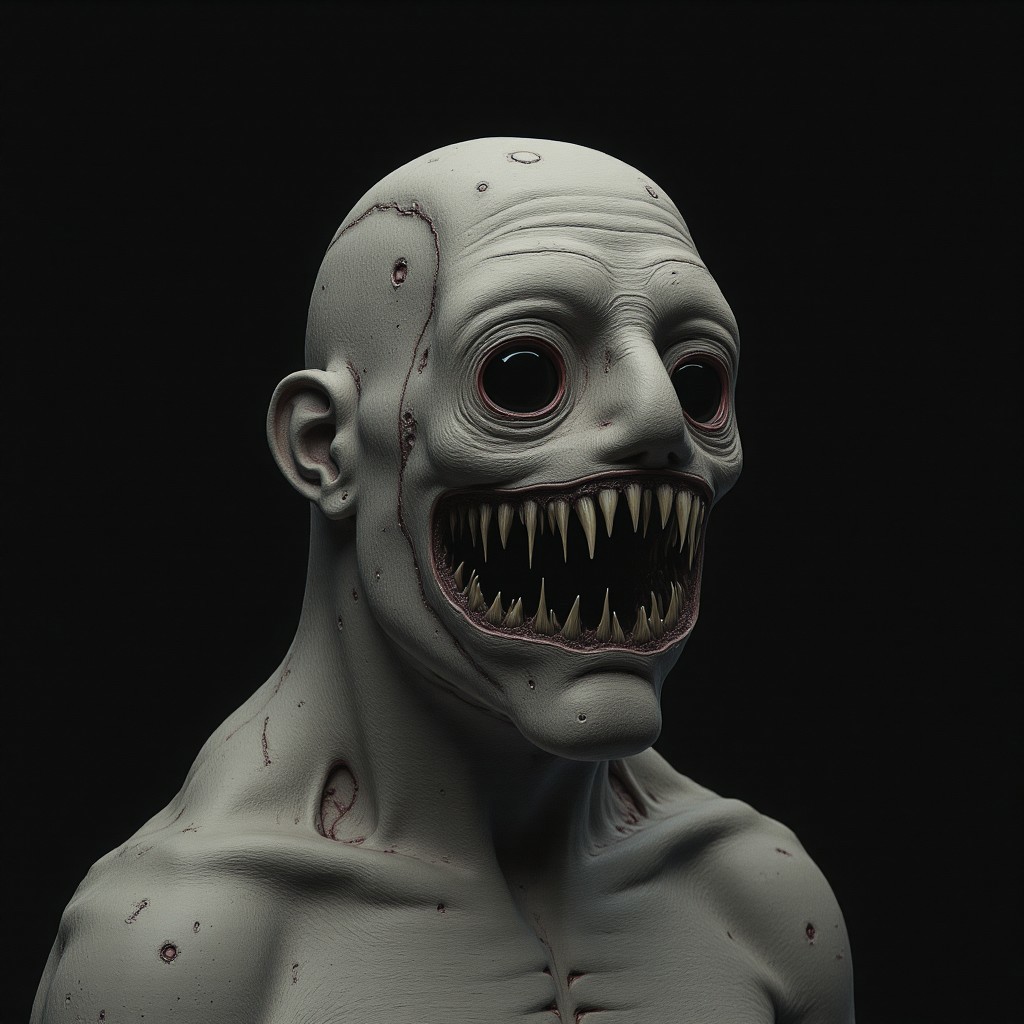 A Elderscrolls Zombie
Set against a solid dark black color background to emphasize its unsettling unnatural form that emphasizes its silhouette. The medium is not a traditional painting or illustrative medium like watercolor or ink but rather a digital 3D rendering.
MikeFranchinastyle, d4artstyle, d4concept, , bbstyle,, horror theme,, zbrush, ZBClay model of a gray sculpture, 1990's, 1990's style