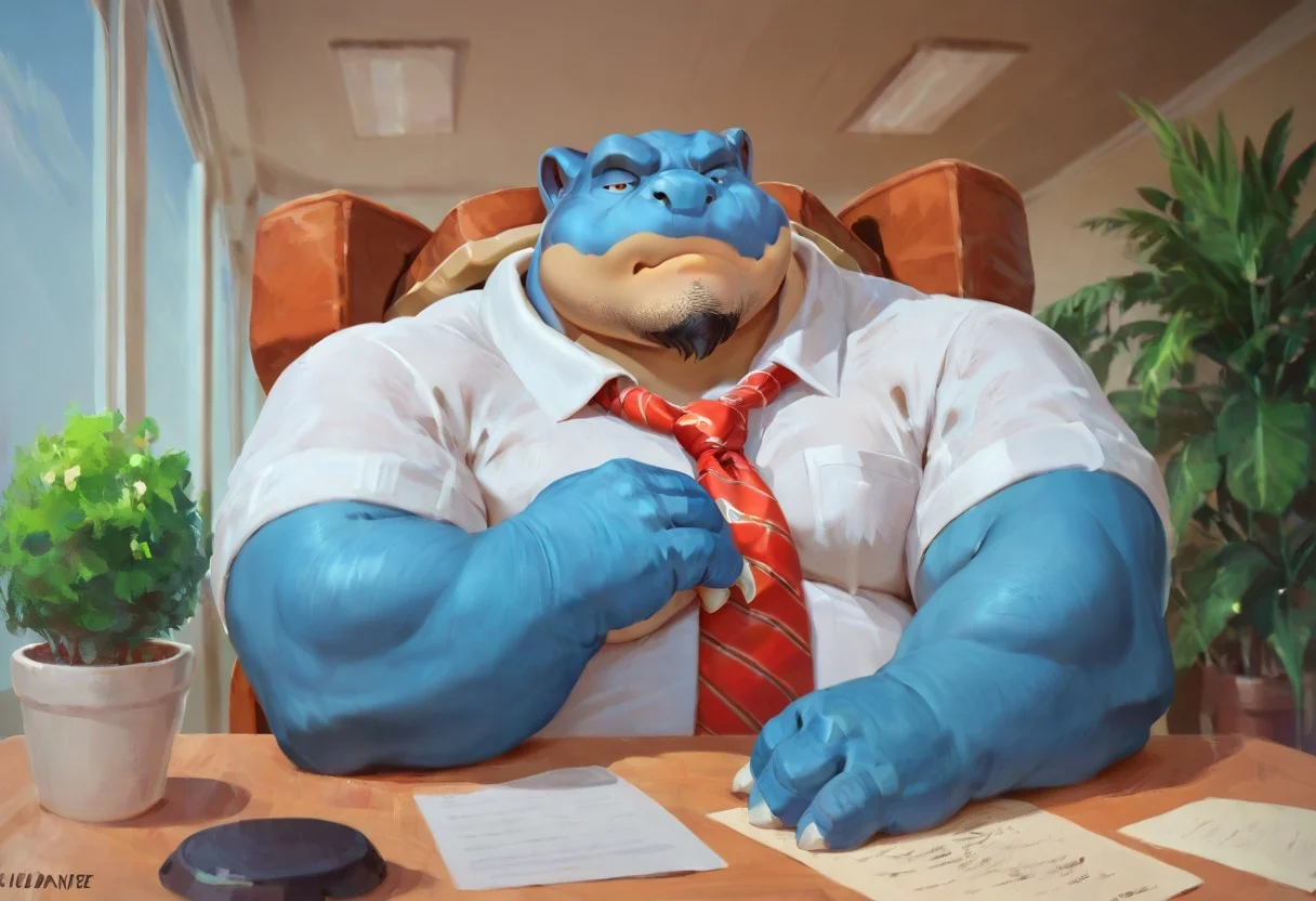 score_9, score_8_up, score_7_up, best quality, highest score
anthro Blastoise, cannons, shell, fat musclechub brute, detailed face, chubby cheeks, solo, office, bored, collared shirt, tie, stubble beard
<lora:Ashendawger_Artist_Style_PonyXL:1>