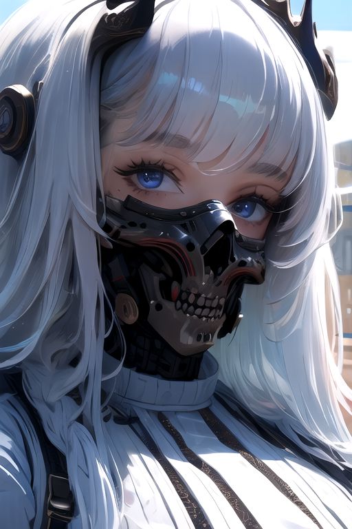 solo, 1girl, solo_focus, (((masterpiece))), ((best quality)), ((ultra-detailed)), ((too_many)):16, high resolution, absurdres, highres, ultra-detailed 8k unity wallpaper, 
Ghost mask ,Girl, skull mask,