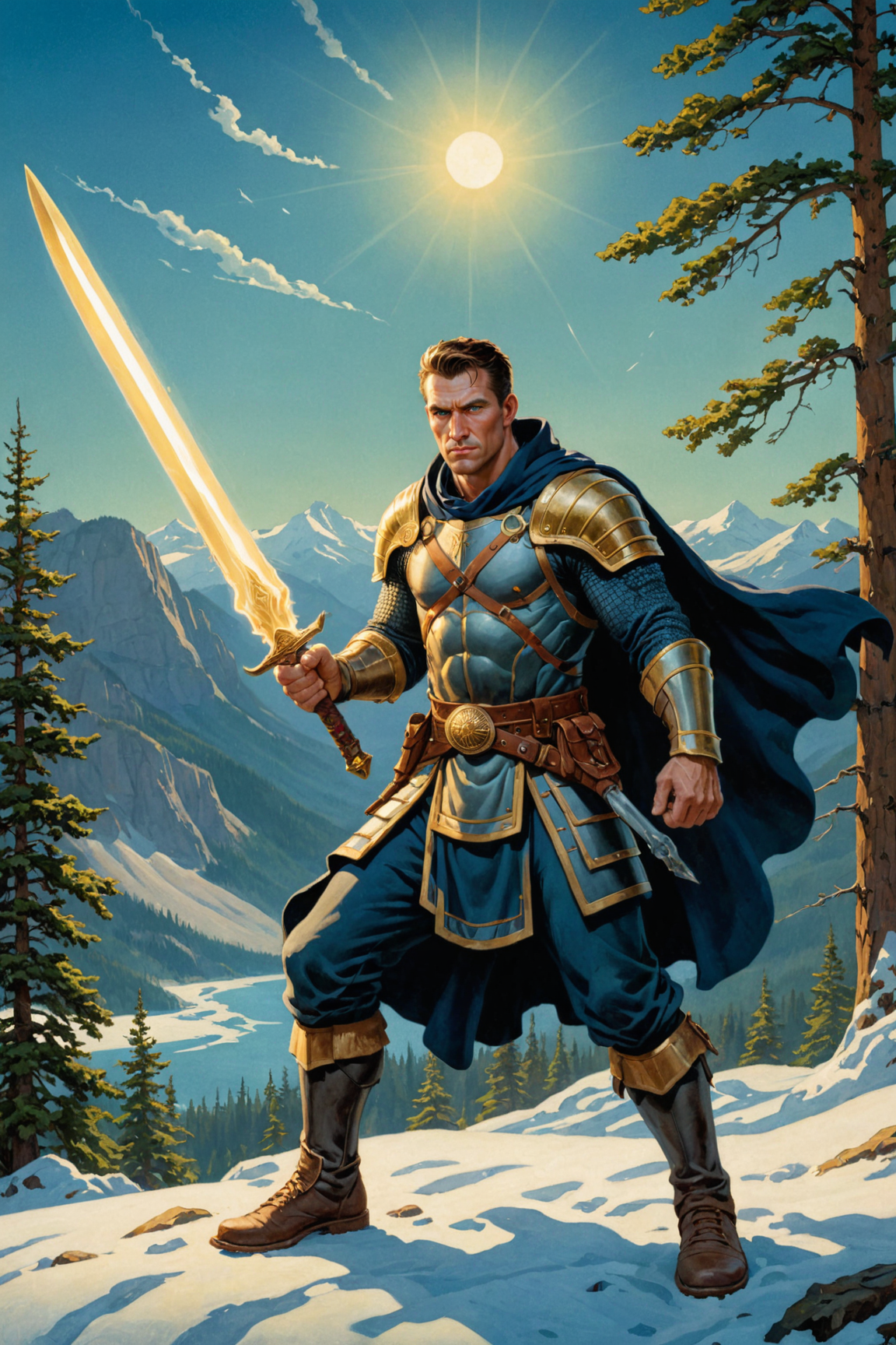 sorcerous warrior by  Franklin Carmichael   <lora:more_art:0.30> <lora:midjourney:-0.15> <lora:RMSDXL_Enhance:0.50> <lora:RMSDXL_Creative:0.50> <lora:RMSDXL_Photo:0.50> <lora:RMSDXL_Darkness_Cinema:0.50> <lora:clothing_slider:2.00> <lora:great_lighting:1.50> <lora:aesthetic:1.50> <lora:photorealistic_portrait:1.50> <lora:extremely_detailed:1.50> <lora:dpo:0.25> <lora:perfect_hands:0.50>