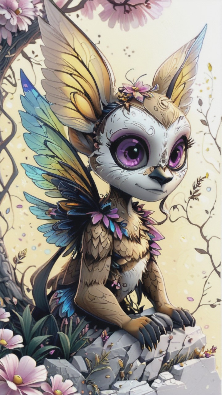 <lora:artfulltEIGHLEIGHEN2_SDXL_V:1.0>, sketch, doodle, drawing, illustration, beginner level, masterpiece, intricately detailed, best quality, absurd resolution,1female, wings, big ears, electric energy, hybrid, arcanic summoner, chaotic good, minions, hologram, big ears, pinkflowers,lavender, flowers, white flowers, irridescent, white background, outline neon, tree, pyramid, rainbow, masteripiece, artalien
 <lora:artfullySTYLIZED_SDXL_V1:1.0> <lora:artfullyTULIPWILLOW_SDXL_V1:1.0>, artstylzd, arttlpwllw