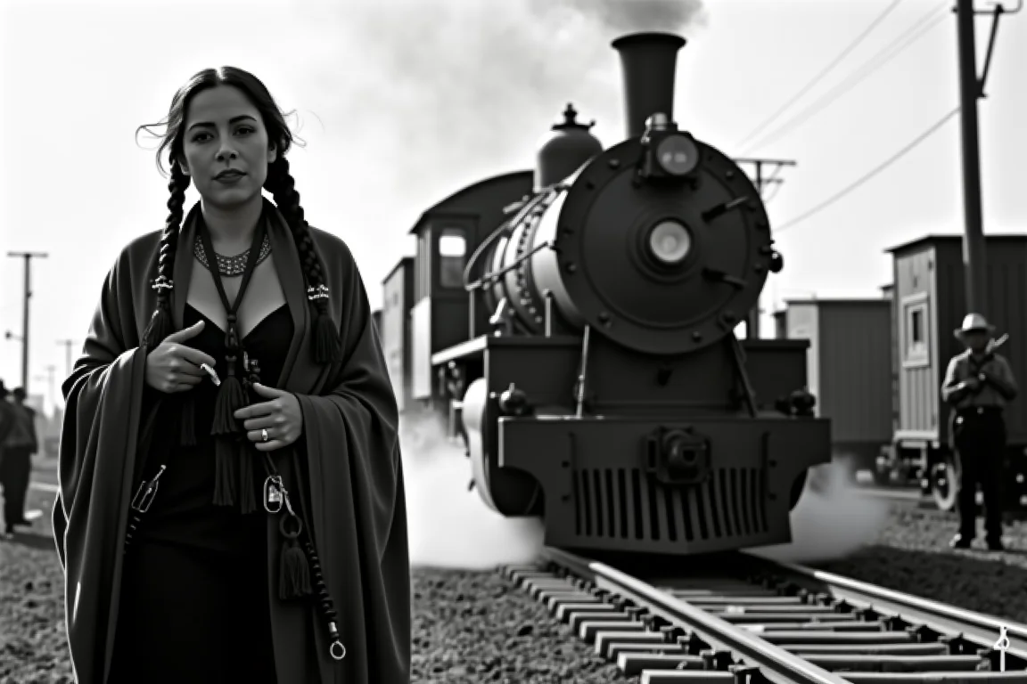 <lora:Mexican Noir Style-flux:1> mxnoirsty, black and white, dark,  Train to the Revolution (Mexican Revolutionary Noir, Vintage Ortho Film, Motion Blur for Realism)
A battered steam locomotive pulls into a desolate station, the air thick with smoke and dust. Rebel soldiers, their bandoliers glinting in the dim light, jump down from the cargo cars, their rifles slung over their backs. Among them is a womanâher long braid wrapped around her head, her face smudged with dirt but her eyes fierce with determination. She adjusts her shawl, revealing a pistol hidden beneath its folds. The camera captures the moment with motion blur as she steps onto the platform, the weight of war in her stride. The deep contrast of the orthochromatic film gives the scene an unfiltered, historical realism.