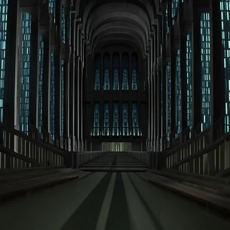 jedi temple, star wars, scenery, stairs, window, shadow, night, railing, building, indoors, hallway, archive, archives