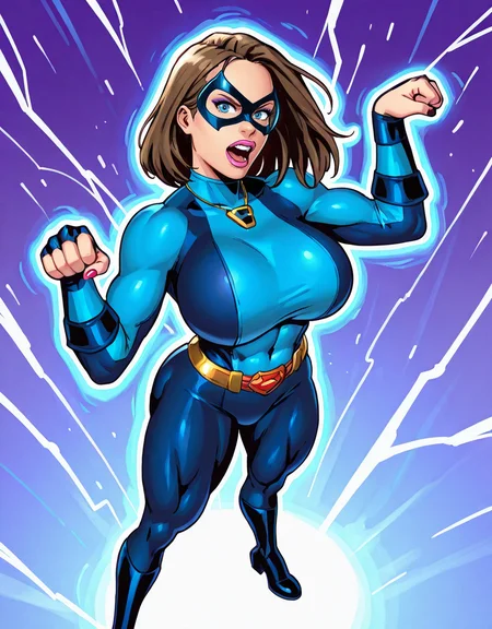 fighting game style ,masterpiece, best quality,
<lora:SusanSteelQuiron_style_v3:1>
SusanSteelQuiron, Standing, pretending to smell a big flower, ,
1girl, superhero, superheroine with sexy body woman, thick thighs, makeup, big breasts, jewelry, necklace, nail polish, lips, muscular,
from above, paw pose,
traditional lightning storm, . dynamic, vibrant, action-packed, detailed character design, reminiscent of fighting video games