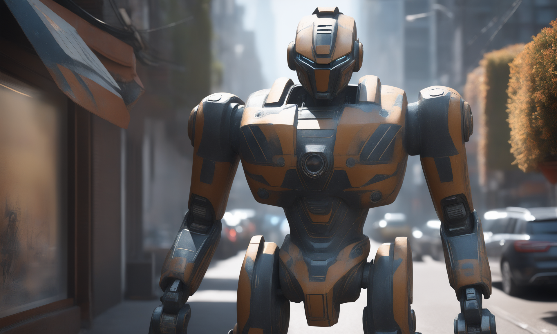 <lora:paintedpotterycd_xl-000004:0.8>,a mecha sculpture standing in street,painted pottery skin,paintedpotterycd_xl,outdoors,cyberpunk,cityscape,science fiction,future city,front view,facing viewer,looking at viewer,(Unbelievable Digital Artwork:1.3),CGSociety,ArtStation,master works, 8K, HDR, UHD, masterpiece, best quality, highly detailed, high resolution, finely detail, extremely detailed, ultra detailed, wallpaper