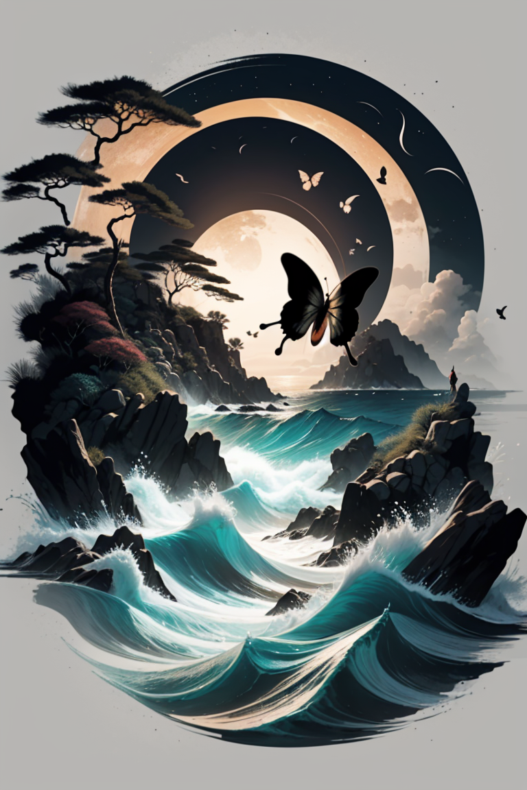 <lora:Calligraphy-ink-style-darquelilly-v1:1> calligraphyinkstyle, fairies swirling around, butterflies, volumetric lighting, night time, sea of lowers, moonlight black background