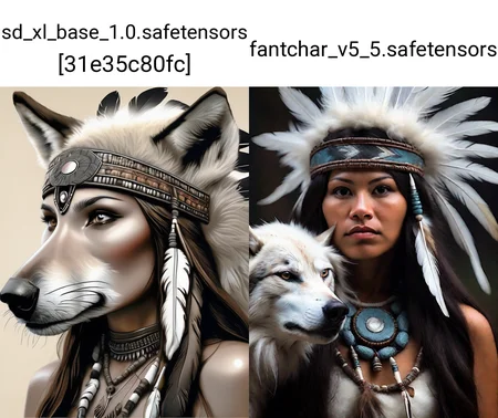 a beautiful native american woman wearing a feather headdress with a ghostly spirit wolf companion, realistic, highly detailed