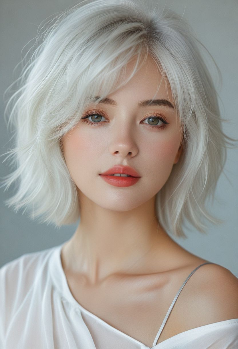 bellissima, 1girl, solo focus, white hair