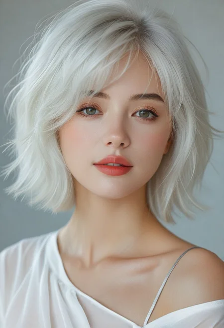 bellissima, 1girl, solo focus, white hair
