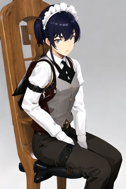 solo, 1girl, solo_focus, (((masterpiece))), ((best quality)), ((ultra-detailed)), ((too_many)):16, high resolution, absurdres, highres, ultra-detailed 8k unity wallpaper, 
kikunop3, maid headdress, vest, shirt, gloves, pants, boots, holster