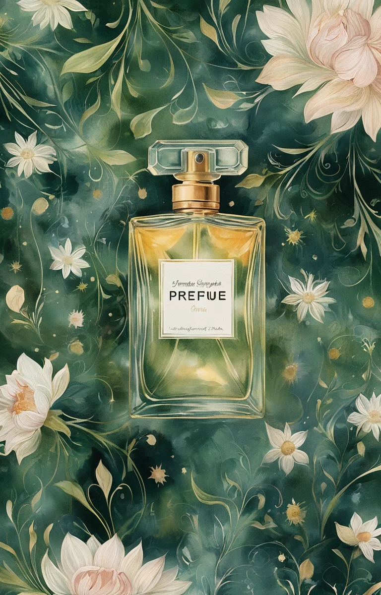 masterpiece,best quality,<lora:tbh47-sdxl:0.9>,illustration, A bottle of perfume in garden