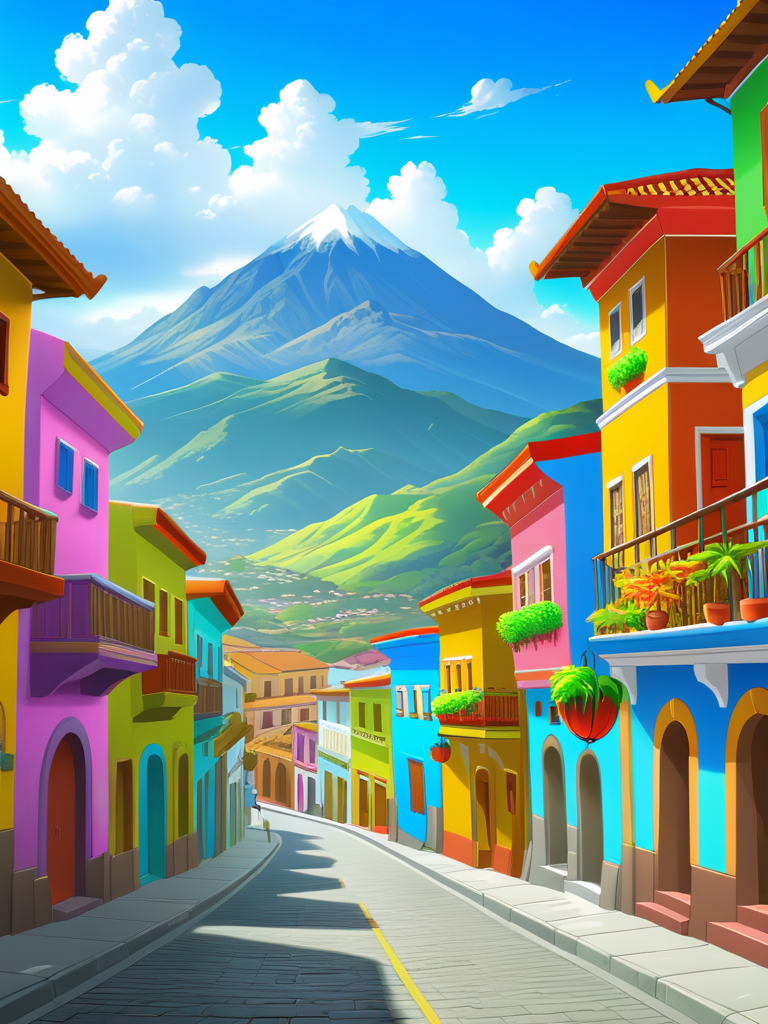 <lora:CartoonStyle_Hap_XL:1>,cartoon style,cartoon Fantastic colored environment  in Ecuadorï¼ anime,masterpiece,UHD,perfection,perfect,detailed, 