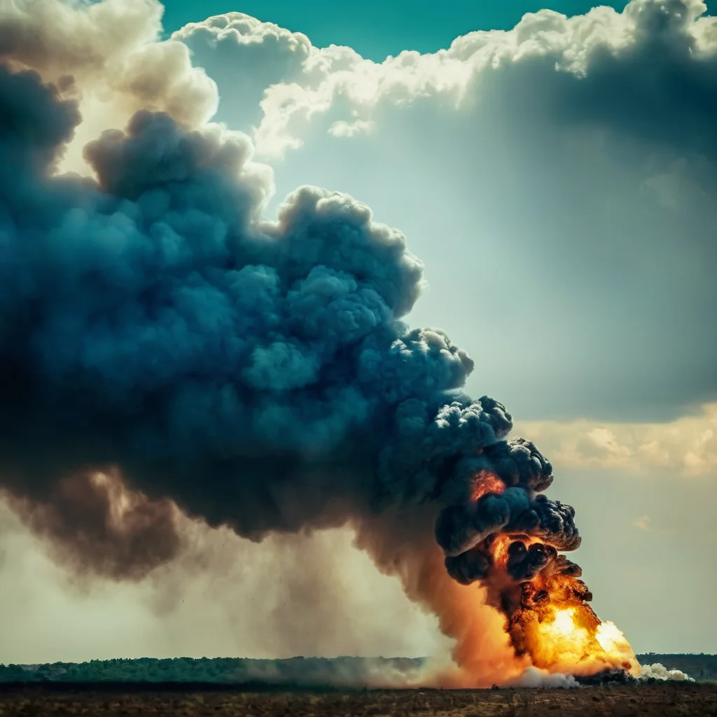cinematic film still of <lora:cinematic explosion style:1.5>
a large explosion of smoke coming out of a cloud cinematic explosion style, shallow depth of field, vignette, highly detailed, high budget, bokeh, cinemascope, moody, epic, gorgeous, film grain, grainy