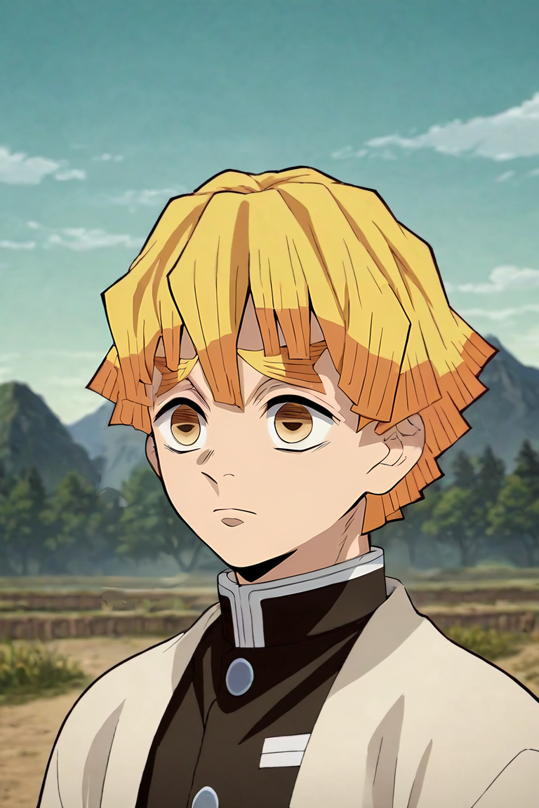 score_9, score_8_up, score_7_up, score_6_up, score_5_up, score_4_up, BREAK source_anime, anime screencap, anime coloring, , , , , 1boy, solo, male focus, <lora:zenitsu_agatsuma_pony:0.84>, zenitsu_agatsuma, blonde hair, yellow eyes, short hair, bangs, thick eyebrows, demon slayer uniform, , , science fiction apocalyptic and post-apocalyptic, , <lora:sdxl_lightning_8step_lora:1>