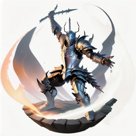 MagicItem_v1 <lora:MagicItem_v1:1> white background,
masterpiece, professional quality, (adamantine armor:1.3) gleaming under bright light, intricate engravings, (white background:1.2), showcasing strength, detailed textures, magical aura, fantasy art, by Greg Rutkowski, high resolution, vibrant colors, dramatic lighting