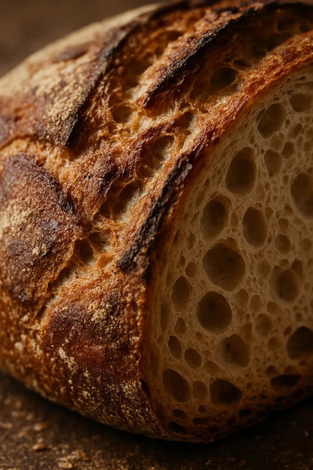 macro image of high quality bread, detailed, realistic, 8k uhd, high quality