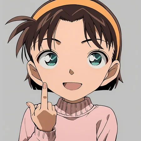score_9, score_8_up, score_7_up, score_6_up, score_5_up, score_4_up, source_anime, <lora:AyumiY_T1V1:0.90>,
1girl, solo, 
AyumiY_T1V1, female child, chibi, brown hair, short hair, aqua eyes, orange hairband,
pink sweater, turtleneck sweater, long sleeves,
hand up, middle finger,
looking at viewer, smile, open mouth,
upper body,