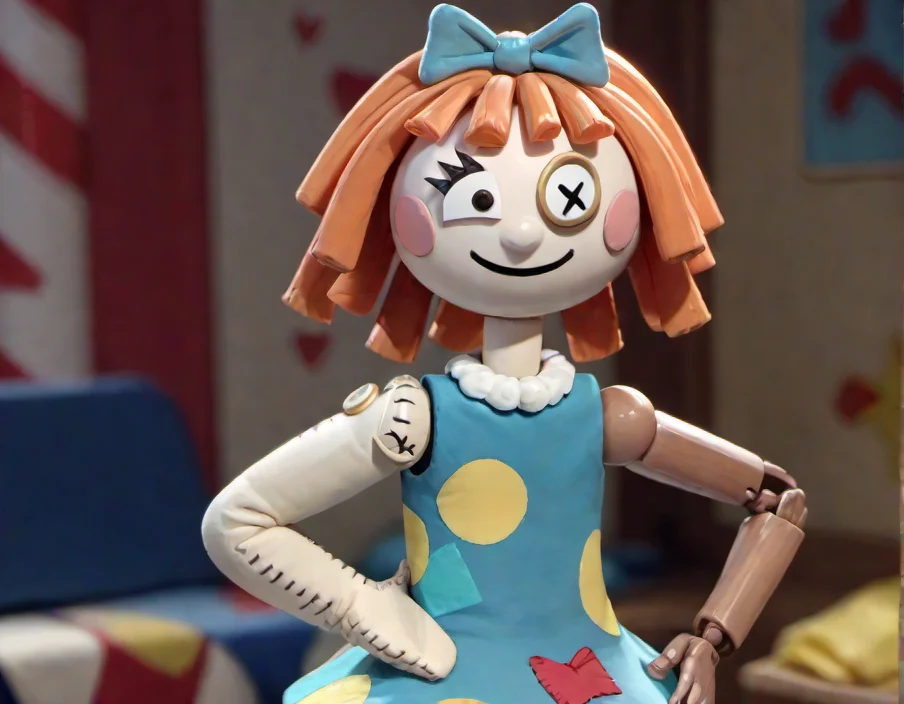 score_9, score_8_up, score_7_up, mollyc1, bow, dress, smile, hair bow, doll, <lora:mollyc1:1>,