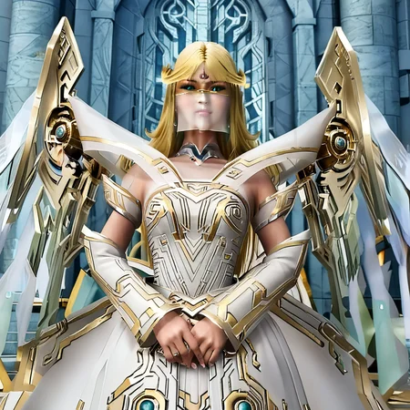 1girl,xuehuang,blue eyes,veil,long hair,blonde hair,orehead mark,jewelry,white dress,mechanical wings,Best quality,masterpiece,soft light,official art,masterpiece,high quality,highres,absurdres,epic scene,natural textures,<lora:Ultra_Beast_Force-éªçXueHuang:1>,Best quality,masterpiece,soft light,official art,masterpiece,high quality,highres,absurdres,epic scene,natural textures,
