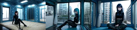 (otherworldly), highly insanely detailed, masterpiece, top quality, best quality, highres, 4k, 8k, RAW photo, (very aesthetic, beautiful and aesthetic),
1girl, asian female, facing viewer, turtleneck, pants,
<lora:MM5-v1:0.5>, blue wall, window, sitting, Magic Mirror Car, MM5, indoors,
1girl, solo,
(__lazy-wildcards/char/haircolor__),âââ