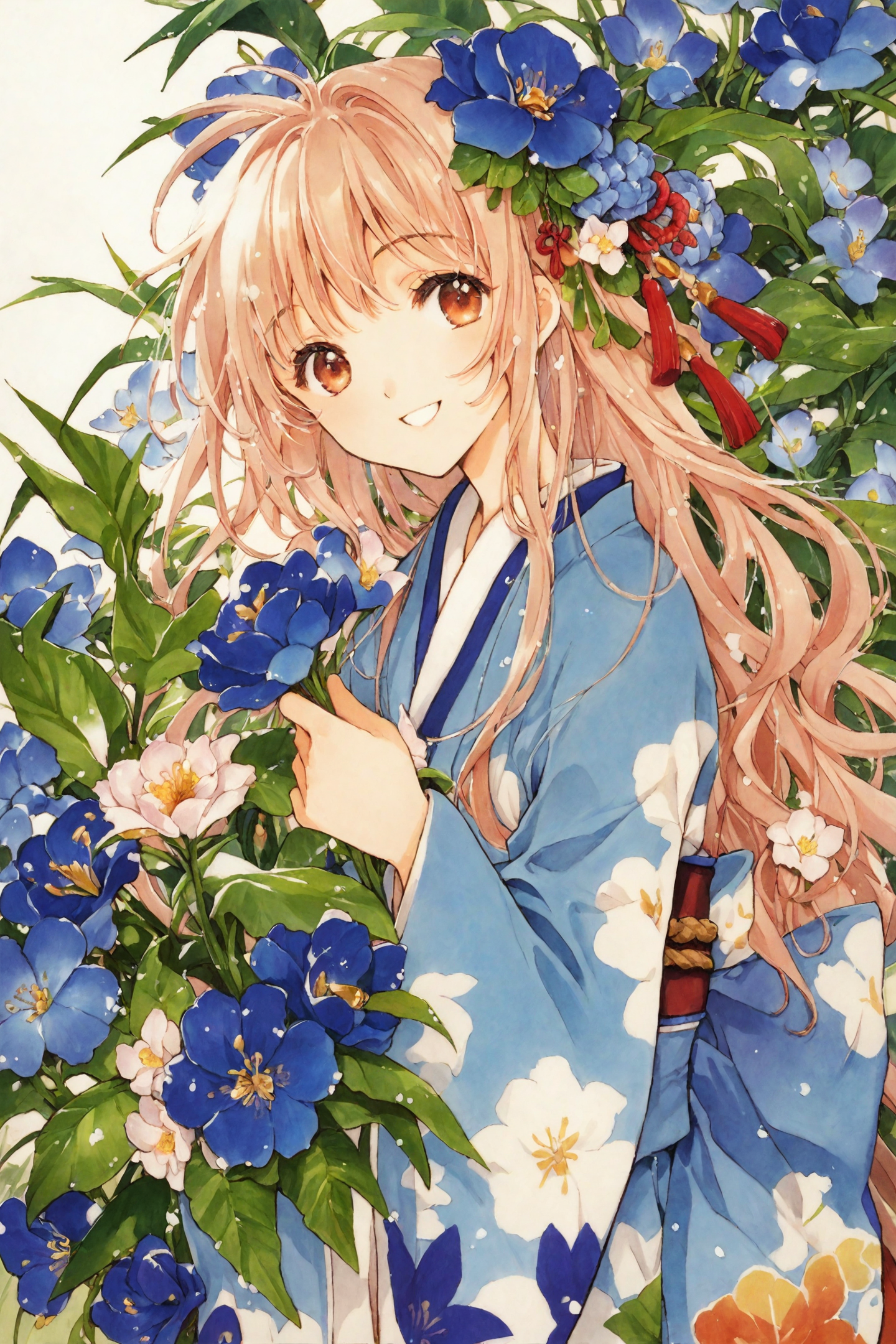 score_9,score_8_up,score_7_up,masterpiece,best quality,
Kobato(CLAMP),
Hanato Kobato,1girl,flower,solo,morning glory,long hair,blue flower,traditional media,holding,looking at viewer,japanese clothes,hair ornament,smile,plant,
<lora:CLAMP_XL_PONY:0.8>,