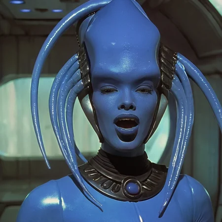 cinematic film still of <lora:add-detail-xl:0.7>1
<lora:detailed:0.4> detailed style
<lora:perfection style:0.4> perfection style
<lora:Le Cinquieme Element style:0.9>
In futuristic 2263 Diva a blue alien with a head of hair,1girl,solo,open mouth,twintails,jewelry,teeth,blurry,colored skin,parody,blue skin , 23rd century, realistic, cinematic, film, movie, sci fi, science fiction, action film, The Fifth Element style, Le Cinquieme Element style, singing on theater stage, shallow depth of field, vignette, highly detailed, high budget, bokeh, cinemascope, moody, epic, gorgeous, film grain, grainy