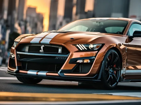 a closeup photo of mstgsgt500 car driving in Tokyo city, sunset, hdr, 8k, ultra high-res, movie picture frame<lora:mstgsgt500_car_t02_SDXL-000010:0.7>