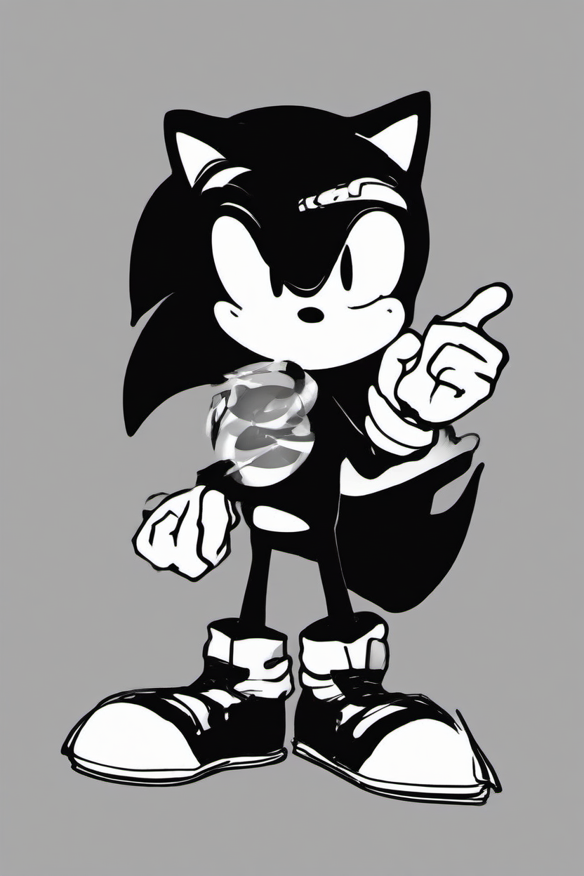 <lora:PE_HighContrastStyleV1:0.8> PEHighContrast,Simple Background, high Contrast, Illustration,Black and White,Greyscale,
Sonic