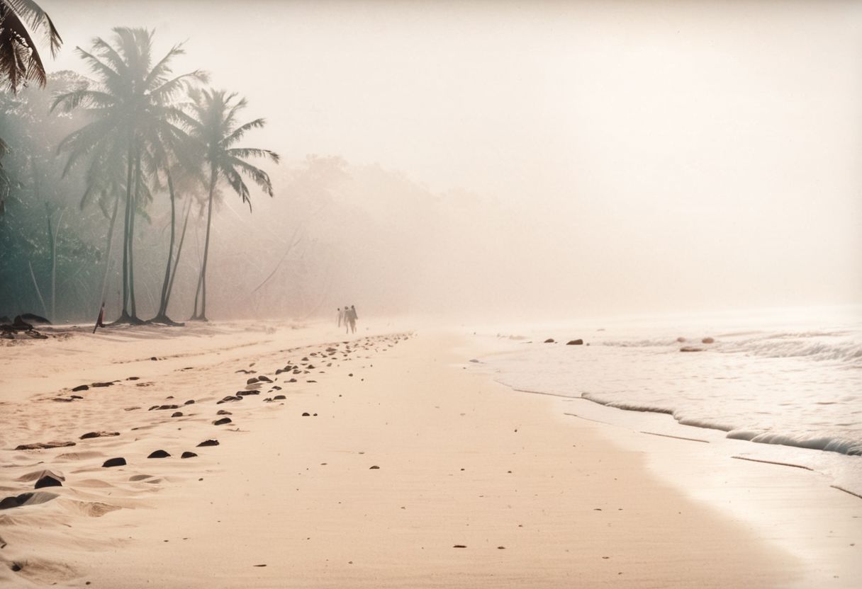 lith_argenta_BH1r,  instagram photo, a foggy beach in sri lanka, hard shadows, film grain