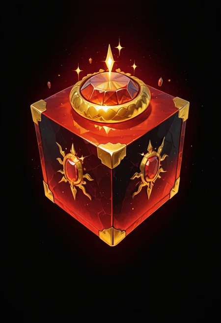 masterpiece, best quality, zz3gypt, glowing, black background, gem, red background, crystal, cube, ,<lora:EgyptianIconsIXL_v1:1.0>,