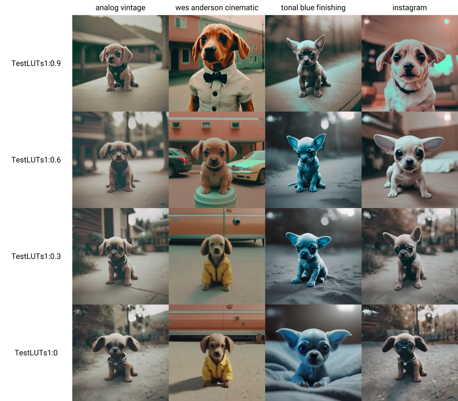 <lora:TestLUTs1:0.9>
photo of an alien puppy, analog vintage LUT