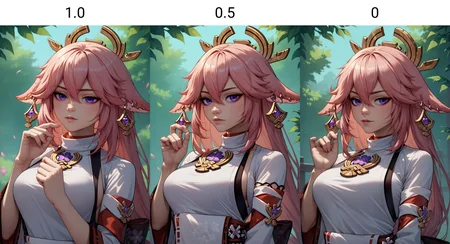 score_9, score_8_up, score_7_up, handfixer, <lora:HandFixer_pdxl_Incrs_v1:1.0>, 1girl, upper body, shirt, medium breasts, solo, hand up, yae miko,