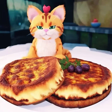 a game of Garfield the cat searching for lasagna and exploring the open world<lora:ff7 style:1> ff7 style, extremely detailed fur, eyes and facial features, 8k, amazing game composition, cinematic lighting