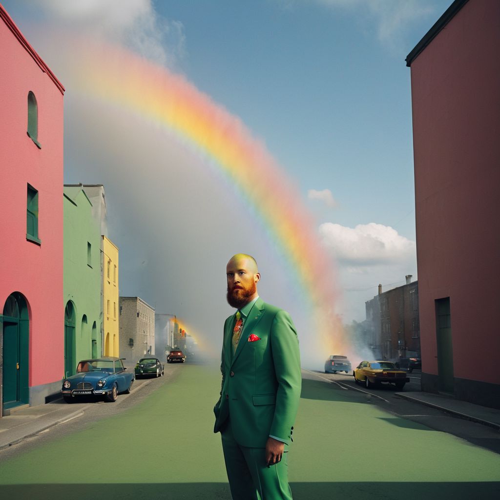 A big dumb guy farting rainbows, Leica camera or some fancy prompt lime that, idk, it's a fuckin thing
