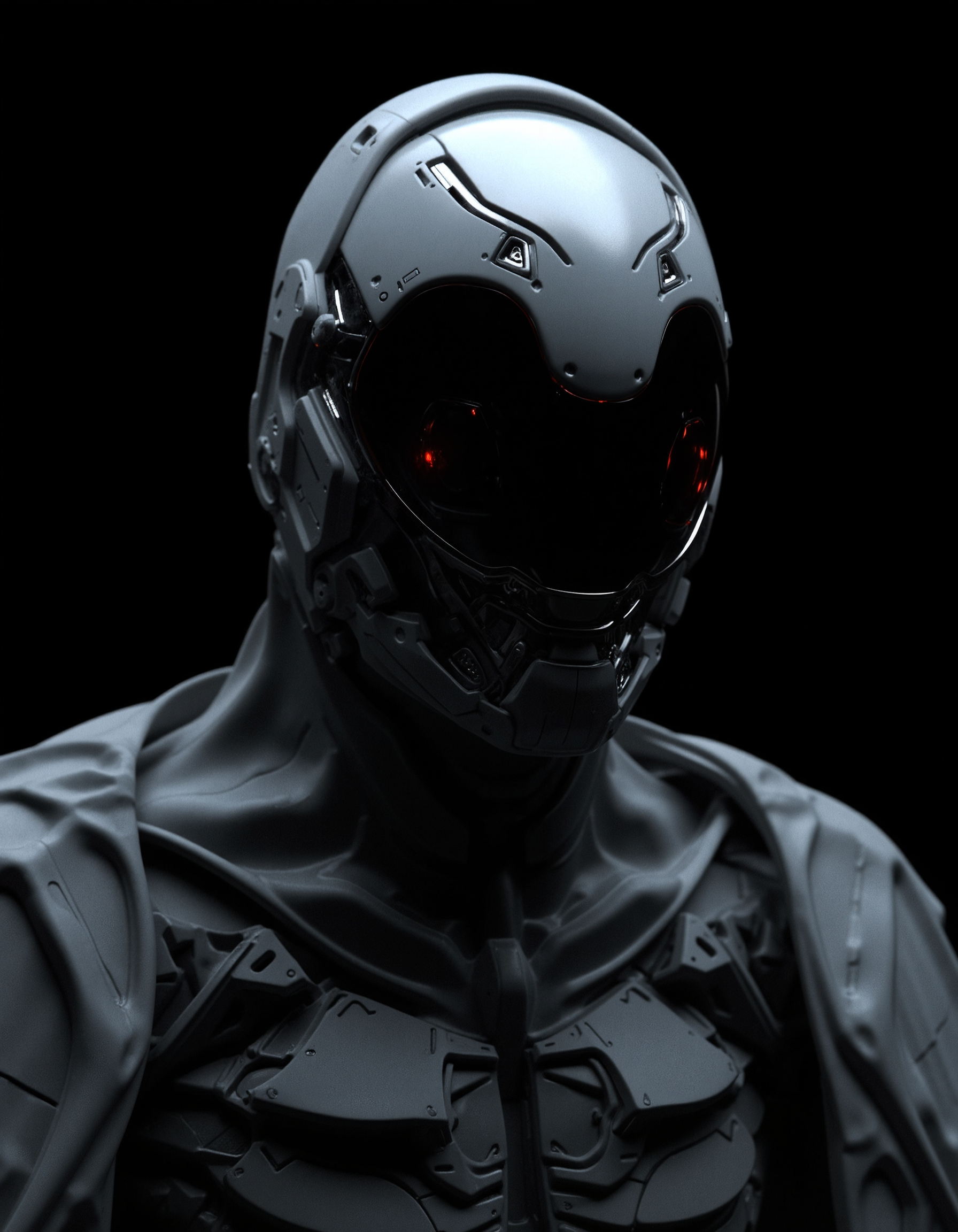 cinematic film still CYBER_CORE_UT
sharp photo of a close-up of a futuristic-looking helmet with a unique design. The helmet is white with a black visor that covers the entire face. The visor has a red line running across it, creating a striking contrast against the white helmet. The front of the helmet is covered in a gray cape that is draped over the back of the person's body. The cape has multiple rows of black metal panels that are attached to the sides of the cape. The panels are arranged in a symmetrical pattern, with the top panel being the largest and the bottom panels being the smallest. The background is completely black, making the helmet and cape stand out. The overall mood of the image is dark and mysterious.
<lora:CYBER_CORE_UT:0.75> . shallow depth of field, vignette, highly detailed, high budget, bokeh, cinemascope, moody, epic, gorgeous, film grain, grainy