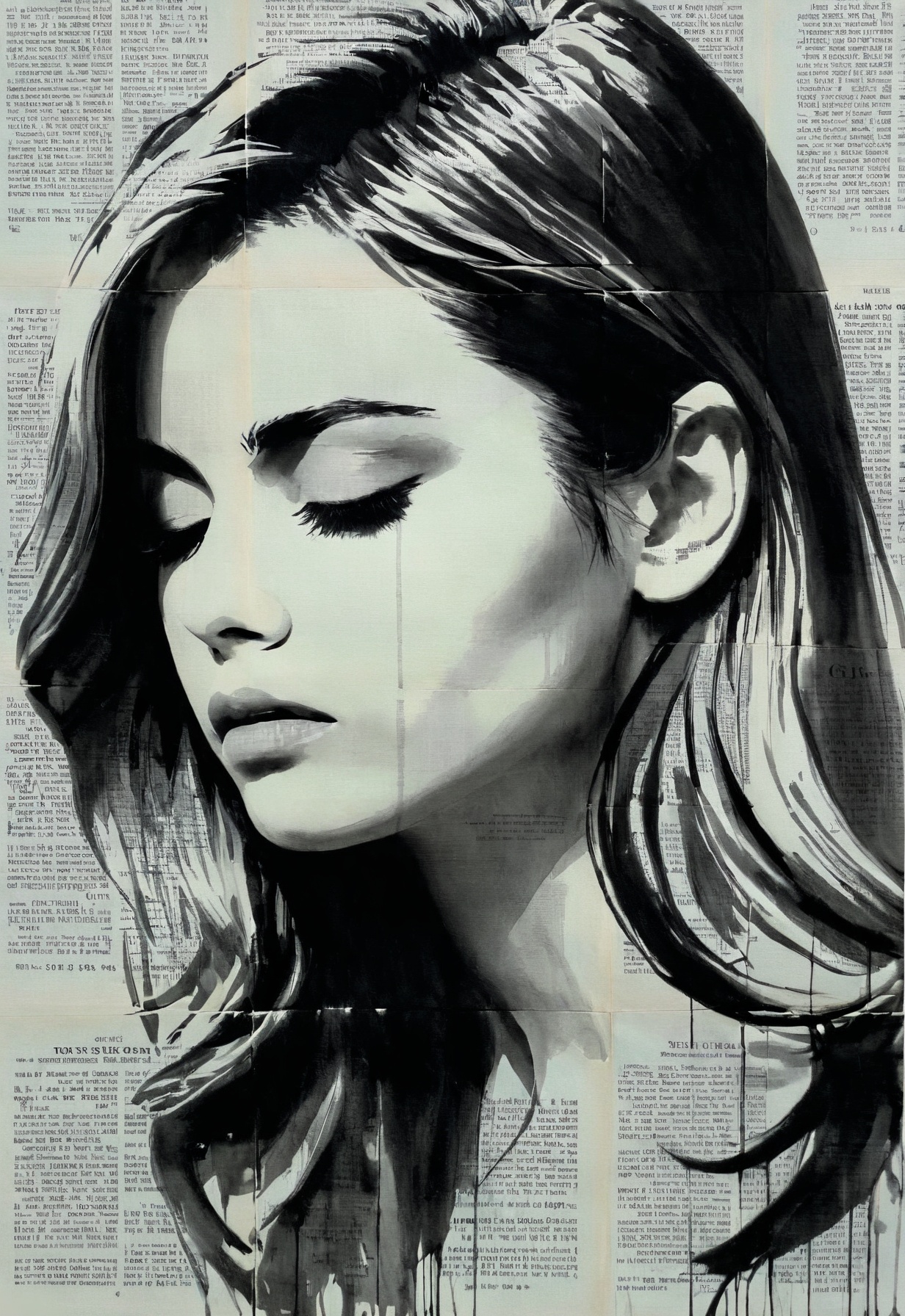 1girl, by LOUI JOVER, solo, signature, monochrome, newspaper background, portrait, long hair, greyscale, upper body, closed mouth, lips, lowered head
<lora:LOUIJOVER#SXDL1.0#by Loui Jover#v2.00#-000006-rs.sv_fro.0.999-nr.0128:0.85>