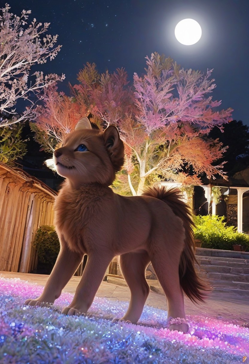 (masterpiece:1.5), 8k, best quality, ultra-detailed, (high res), cinematic lighting, beautiful lighting, high quality, studio quality, detailed, insanely detailed, extreme detail, refined detail, perfect detail, max detail, smooth lighting, detailed background, hyper detailed body, beautiful lighting, vibrant lighting, global illumination, absurdres, high-res, dynamic lighting, score_9, score_8_up, score_7_up, ponypositive, 50 girl, looking at viewer, (narrow waist, skinny, small body, slim), (outdoors, floral garden), bright lighting, daylight, sunshine, cute, kawaii, (closed mouth), happy, ((standing)), alone, gleaming eyes, large eyes, ((cowboy shot)), (hands at the sides), (rating_safe, sfw), source anime, <lora:xl_more_art-full_v1:0.8> , PonyXLV6_Scores, unity 8k wallpaper, perfect anatomy, <lora:PerfectEyesXL:1> , perfect eyes, <lora:hand 5.5:1> , perfect hands, detailed hands, winnie, furry female, brown fur, blue eyes, low twintails,  earrings, chibi, night, starry skies, moonlight, large Moon,