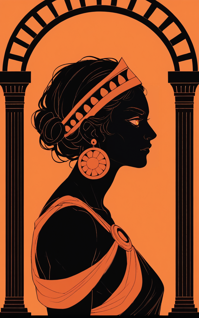 fullbody,
profile view,
 <lora:GreekPot-000008:1> greek pottery,
orange background, monochrome, vibrant color, orange eyes,
1girl, black skin,, score_9, score_8_up, score_7_up, score_6_up, score_5_up, score_4_up, BREAK