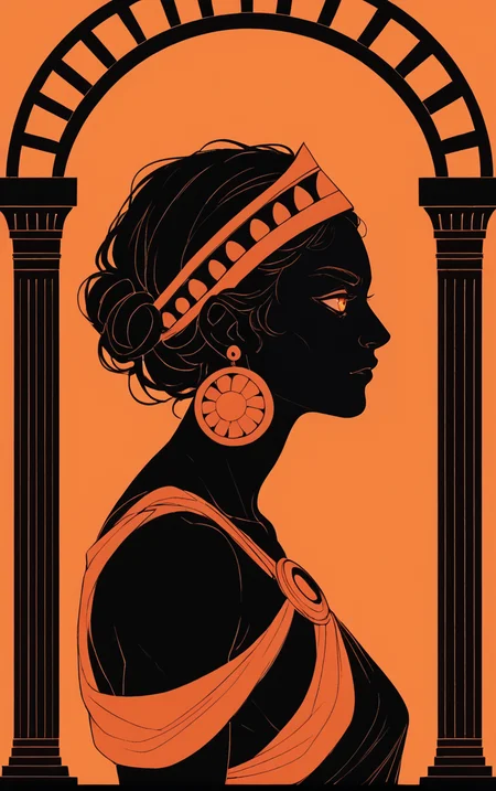 fullbody,
profile view,
<lora:GreekPot-000008:1> greek pottery,
orange background, monochrome, vibrant color, orange eyes,
1girl, black skin,, score_9, score_8_up, score_7_up, score_6_up, score_5_up, score_4_up, BREAK