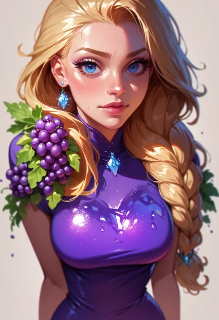 score_9, score_8_up, score_7_up, 
Elsa made of grapes, jar of grape peanut butter, oozing purple liquid,
hkmagic