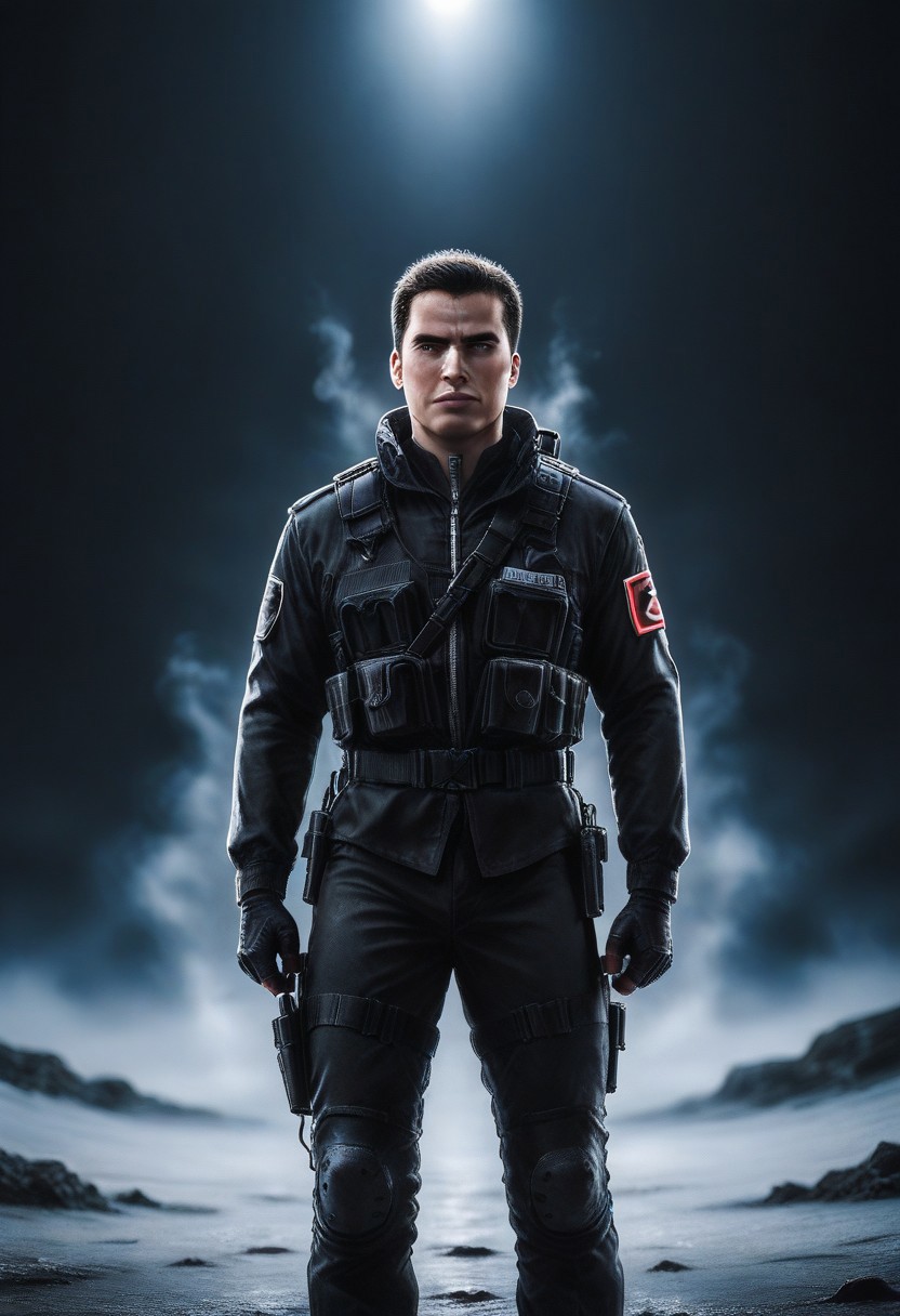 realistic, dark theme, low light, 1boy, solo.
fit body, SFMale, Male soldier