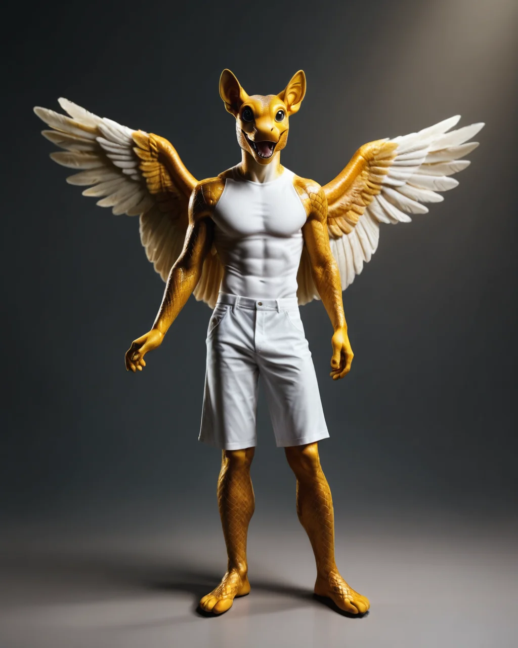 score_9, score_8_up, score_7_up, intricate details, rating_safe,
<lora:SnakeSkinStyle:0.7>,
1boy(solo,
anthro furry, Pegasus with Jed-snkskn, snakeskin,
full body, looking at the viewer, solo, happy), detailed background, depth of field, subsurface scattering,
<lora:ral-chrosc-clr:0.5>, ral-chrosc-clr,
<lora:xl_more_art-full_v1:0.3>,
<lora:add-detail-xl:0.3>