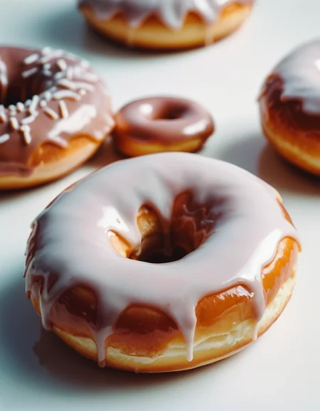 analog photo of perfect glazed doughnut