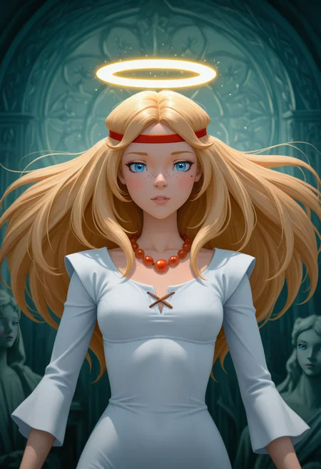 anime artwork absurdres, high quality, masterpiece, very awa,  8k, absurd res,  <lora:Alyonushka:1> alyanushka, alyonka, 1girl, necklace, blue eyes, jewelry, long hair, solo, blonde hair, freckles, headband, bead necklace, beads, pearl necklace, blush ,shattered statue reassembling mid-air, crimson and cobalt tones, fragmented motion, glowing halo, dramatic shadows, surreal broken form, dynamic composition, moody ambiance, evocative imagery, Yaya Artstyle, <lora:illustriousXL_stabilizer_v1.23:0.7> shattered statue reassembling mid-air,  fragmented motion, glowing halo, dramatic shadows, surreal broken form, dynamic composition, moody ambiance, evocative imagery, Yaya Artstyle, . anime style, vibrant, studio anime, highly detailed