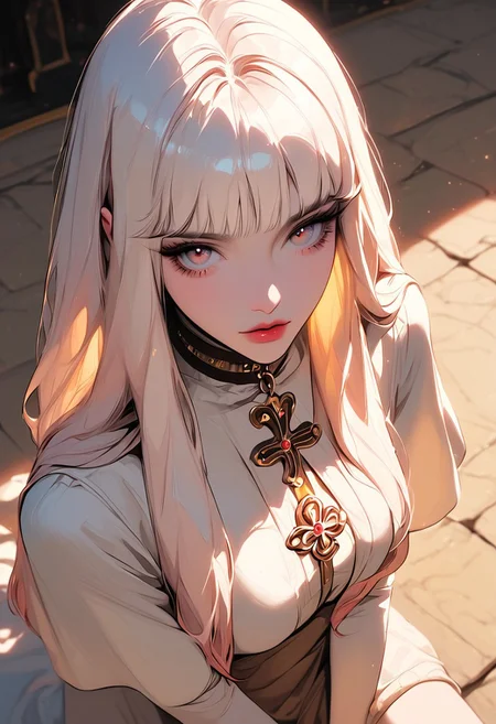 masterpiece,best quality, highly detailed, score_9, score_8_up, score_7_up, score_6_up, source_cartoon,
 BREAK
1girl, Inca Sun Priestess, straight ebony hair with scarlet cords, (medium breasts, pierced with golden tupu pins), crimson-and-gold unku tunic
BREAK
offering maize to Inti, from above, Sacred Valley mist, jade nose ring, llama wool mantle slipping
 BREAK
dynamic light, warm_light, vibrant colors warm_colors, soft focus, high contrast, textured surfaces, depth of field, golden hour lighting, dramatic shadows, rich details, nature-inspired color palette, playful composition.