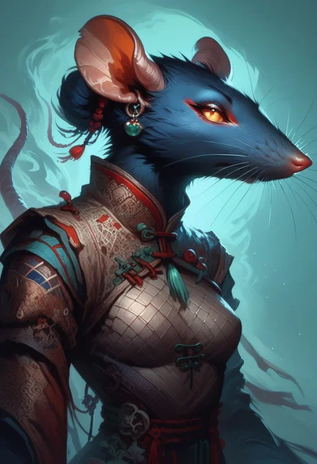 score_9, score_8_up:1.1, score_7_up, Expressiveh, dynamic camera angle,
solo, posing
1 rat folk, rat like, girl, skaven, hunched over, lurking, brown fur, brown rat skaven,
flowery pattern clothes, feathery clothes, soft fabric, Chinese travel outfit, asymmetrical clothing design, skimpy, revealing, nudity