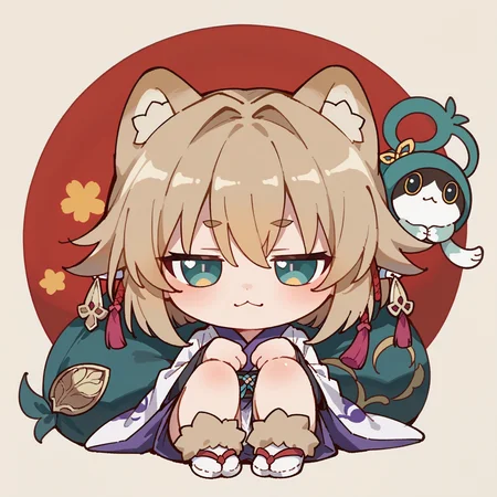 score_9, score_8_up, score_7_up, <lora:critterPickHonkaiStar_v10:1> hcrpick, animal, chibi, 1girl, Kamaitachi, animal ears, animal legs, thighhigh fur, tabi foot
<lora:V5.1_retrain:0.7>